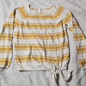 Maurices Yellow and White Striped Sweater